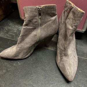 Missguided Gray Suede Ankle Booties